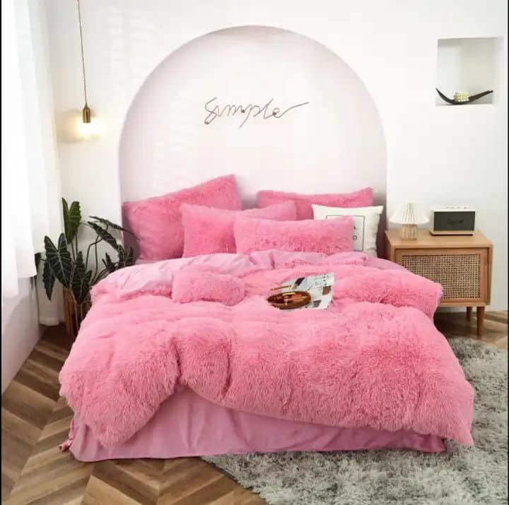 Cosy Fluffy Duvet Set 6×7 Baby Pink