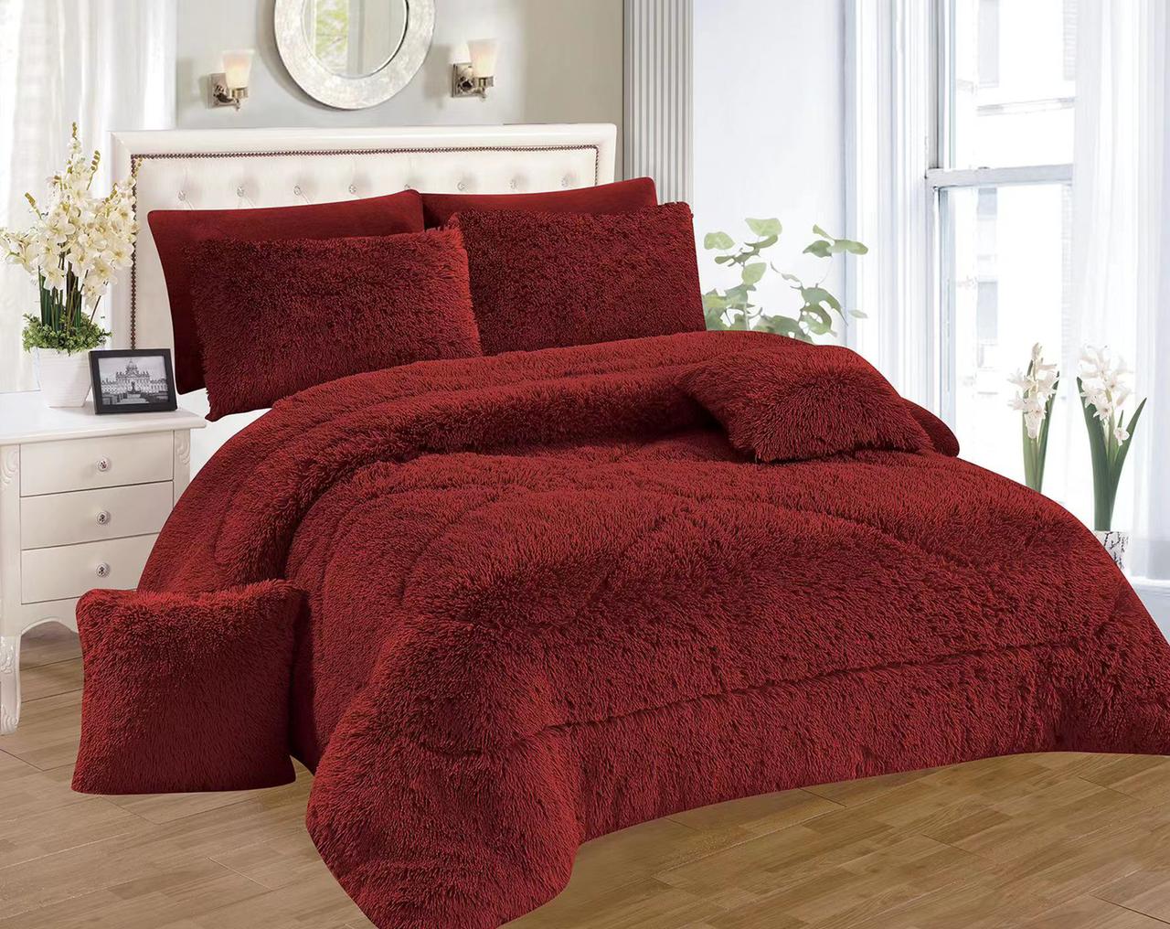 Cosy Fluffy Duvet Set 6×7 Maroon