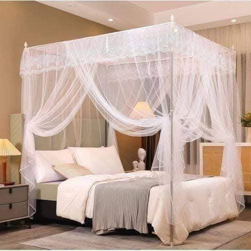 4 stand white metallic mosquito nets 6 by 6