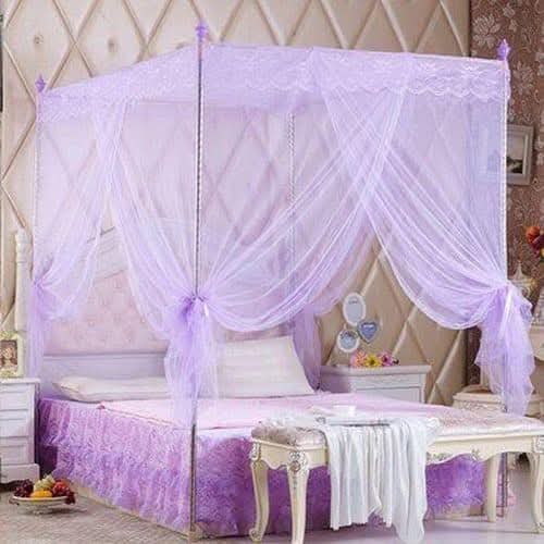 4 stand pink metallic mosquito nets 6 by 6