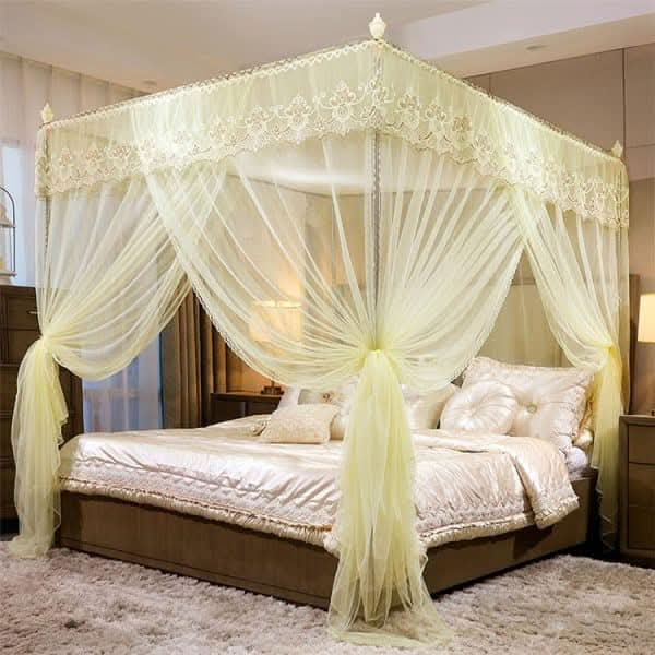 4 stand yellow metallic mosquito nets 6 by 6