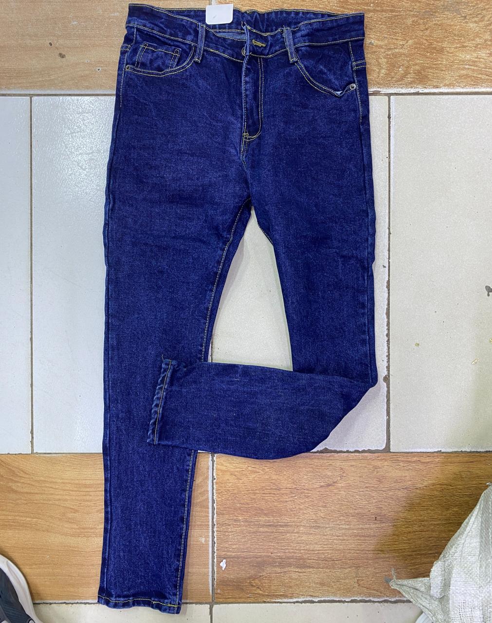 Premium deep dark blue non-fade jeans
