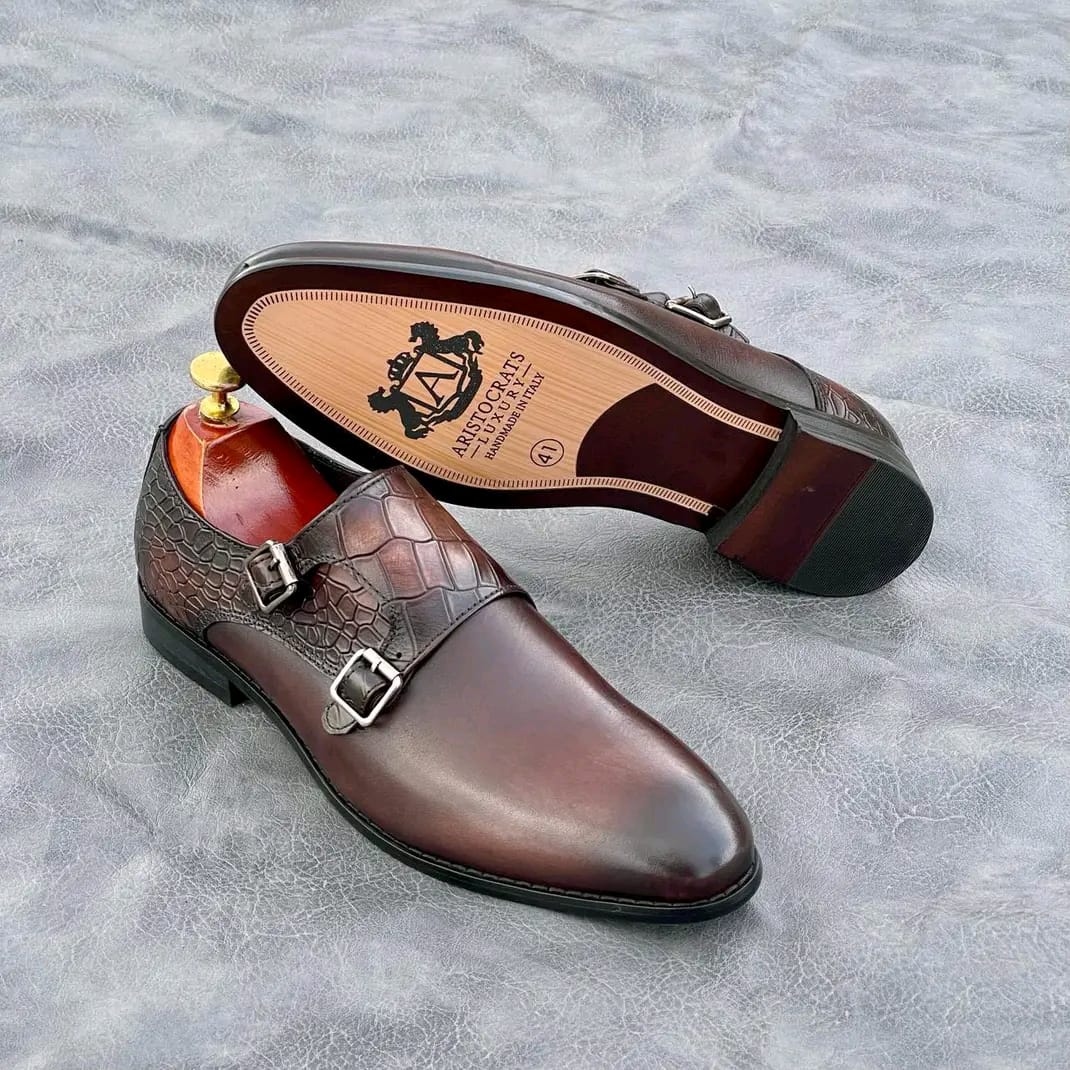 High quality brown billionaire official leather shoes