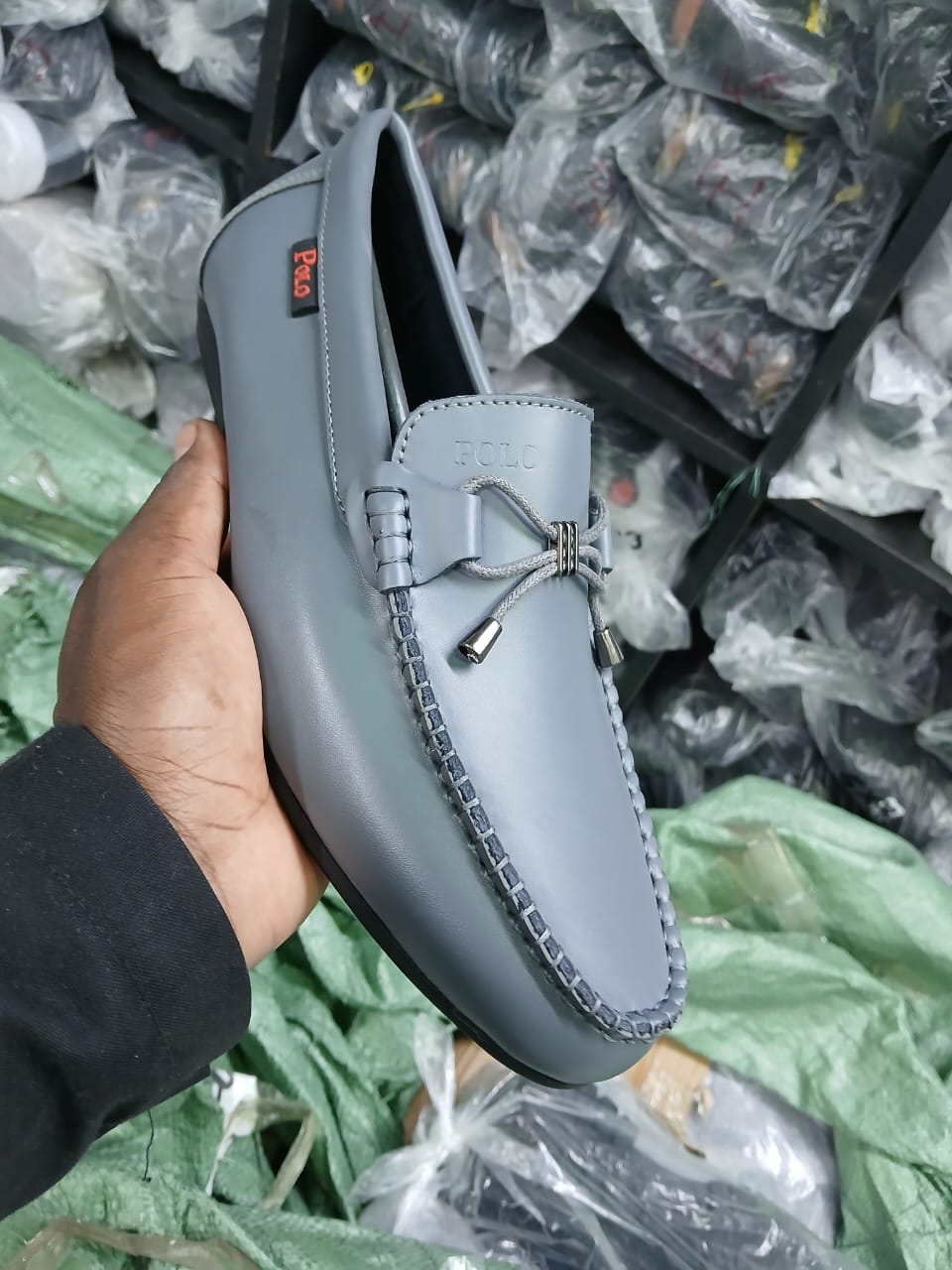High quality gray loafers for men