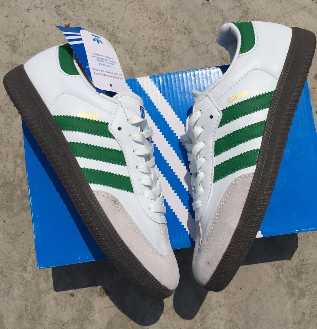 New Adidas Samba Cloud White / Green / Supplier Colour