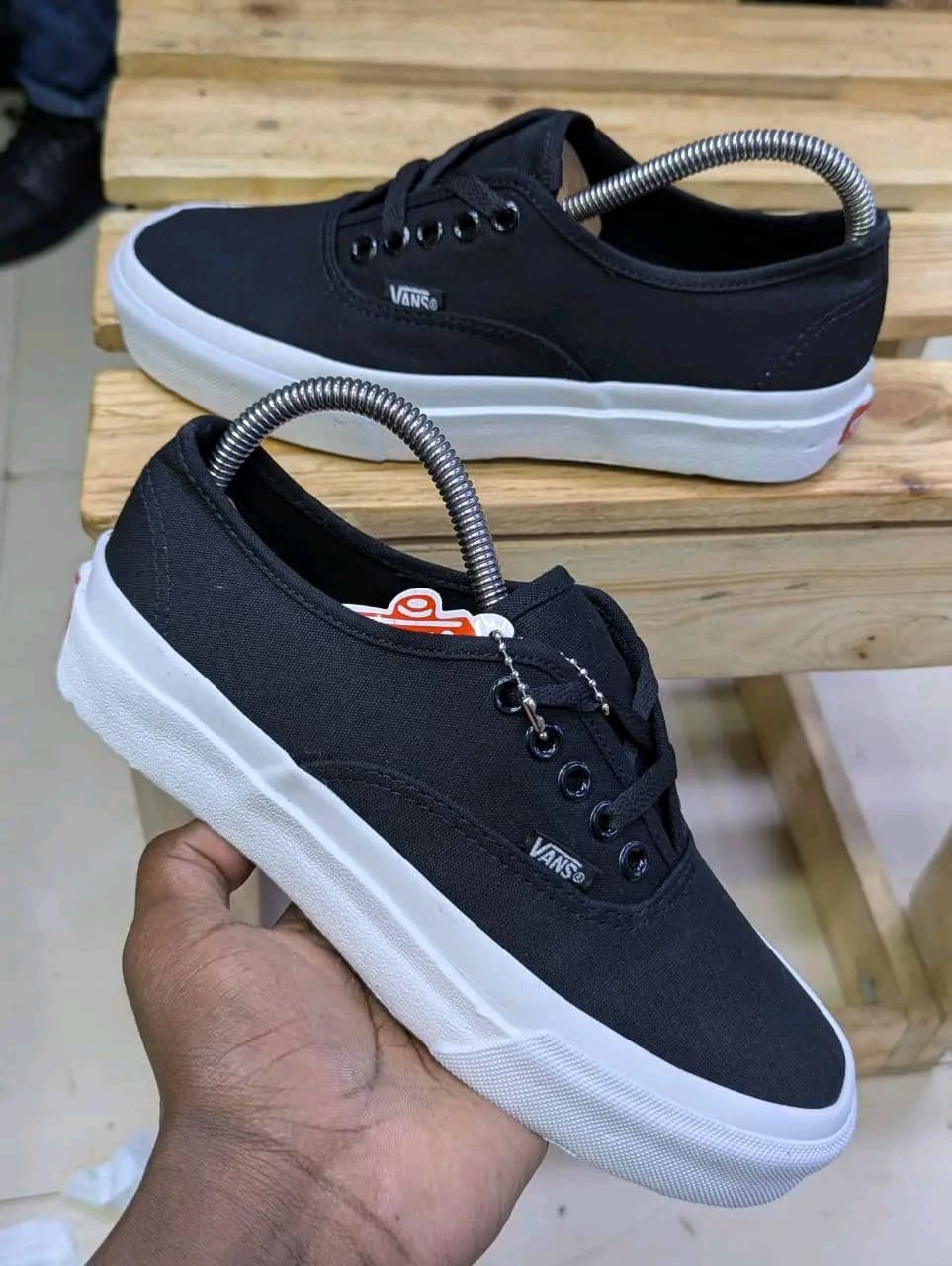 Double Sole Vans of the Wall Sneakers Black - White Sole