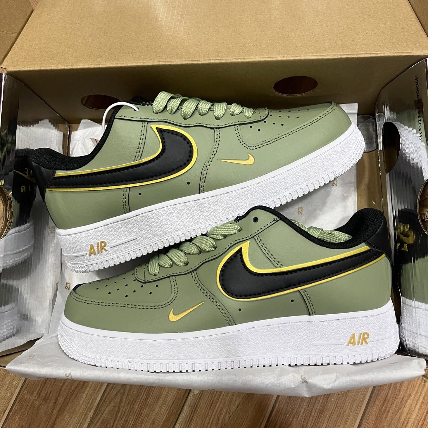 Nike Airforce 1 Custom Sneakers - Green Double Sole