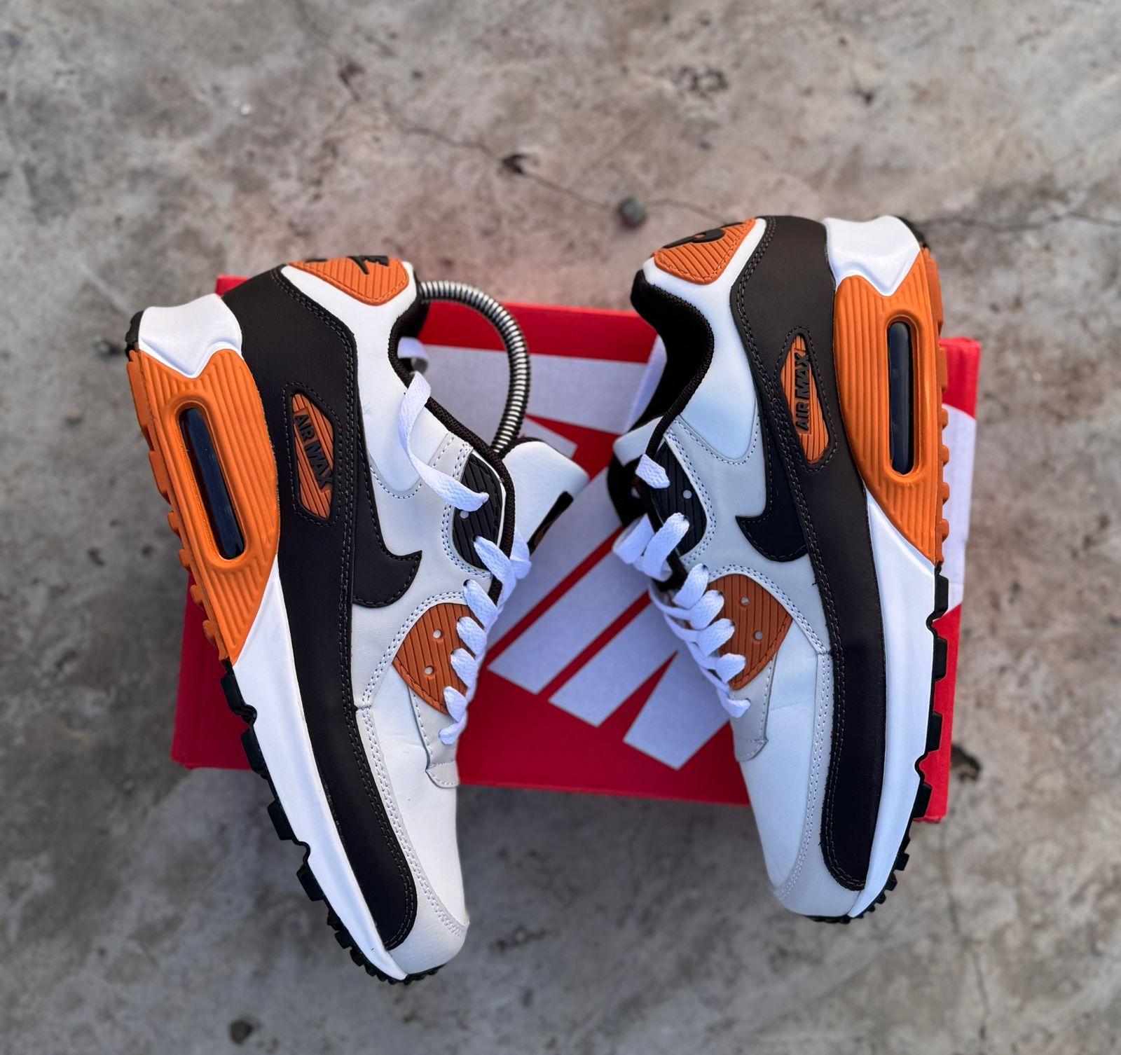 Classic Nike Air Max 90 Customs Orange Unisex Sneakers