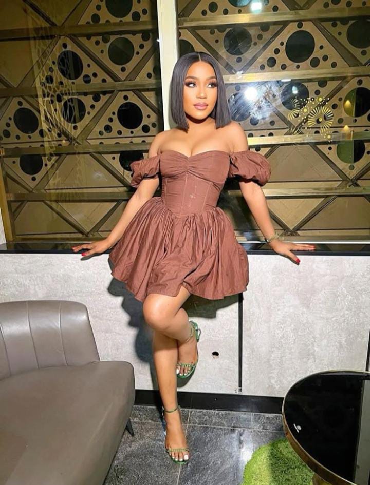 Fancy Ladies Short Brown Dress Different Sizes