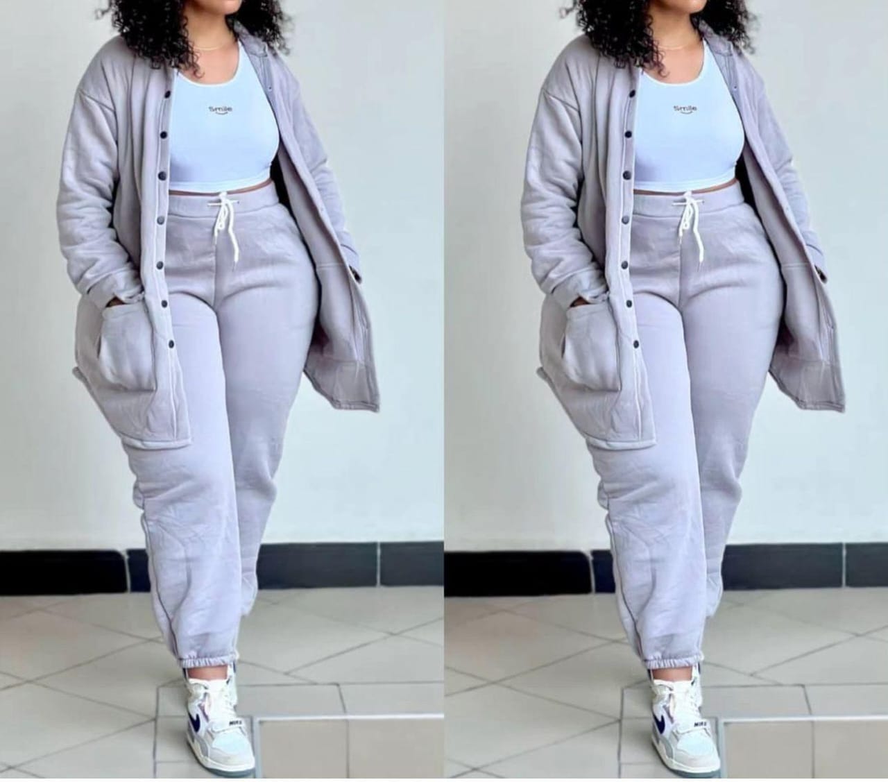 Smile white ladies 3 piece set